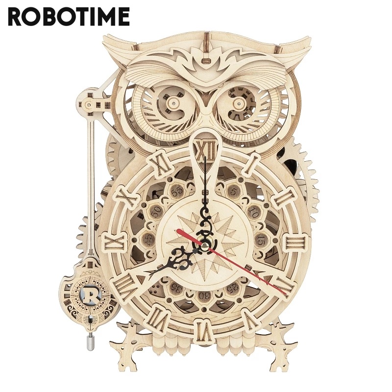 Creative DIY Toys 3D Owl Wooden Clock 8 Creative DIY Toys 3D Owl Wooden Clock - Image 8