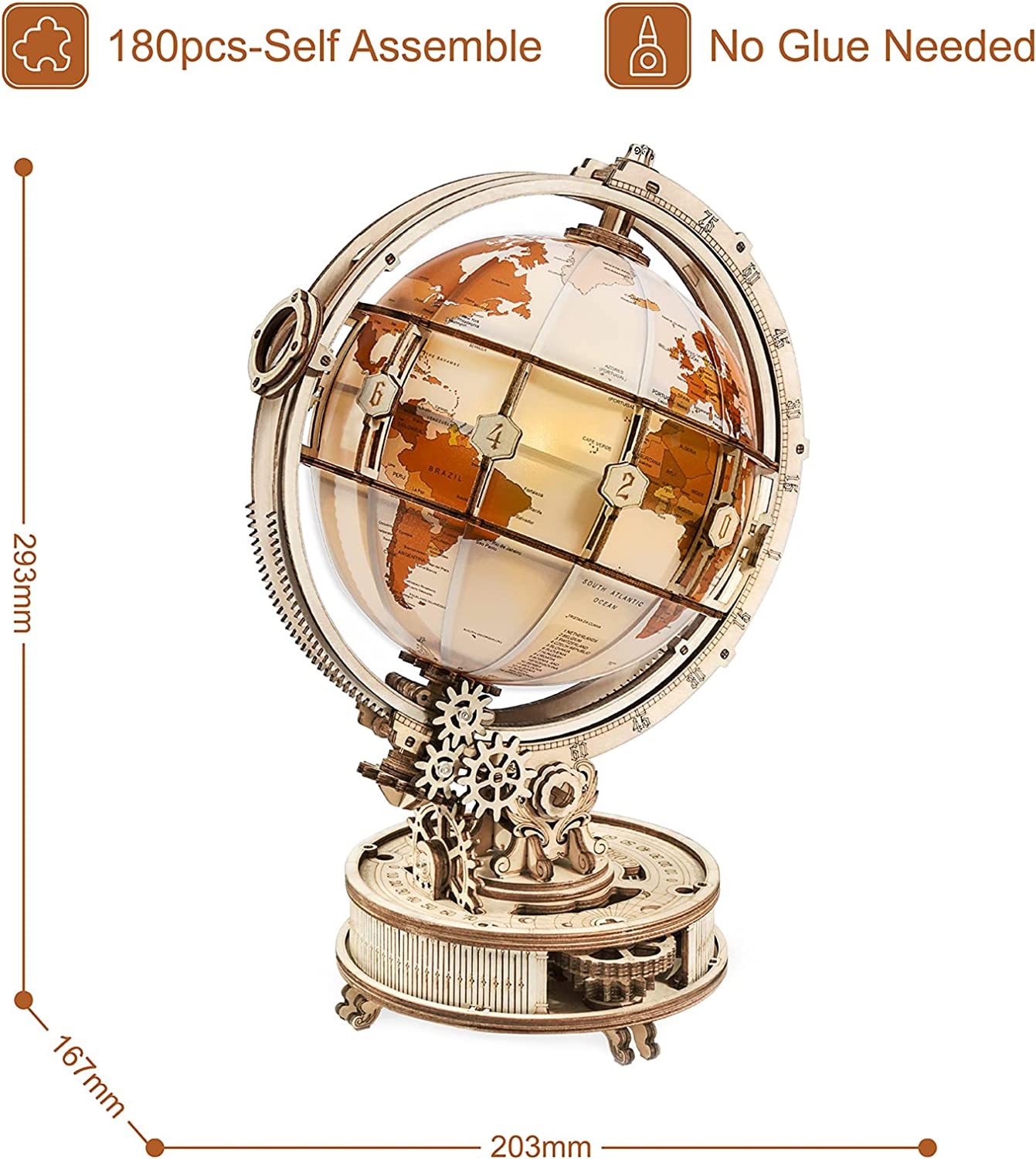 Luminous Globe 3D Wooden 180PCS 6 Luminous Globe 3D Wooden 180PCS - Image 6