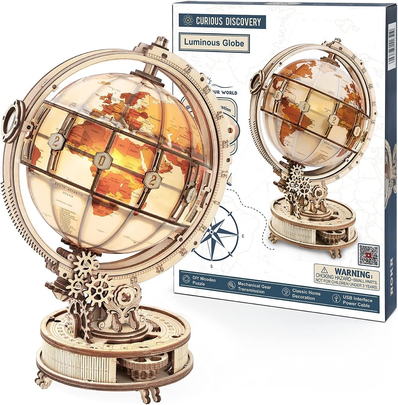 Luminous Globe 3D Wooden 180PCS 5 Luminous Globe 3D Wooden 180PCS - Image 5