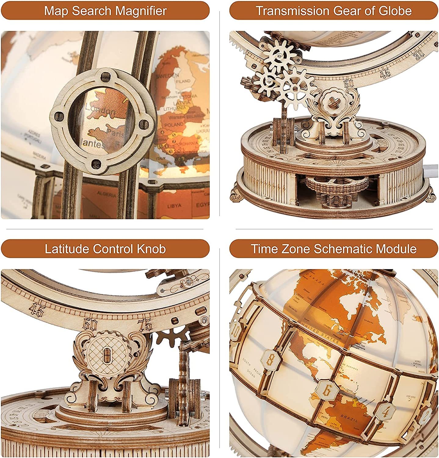 Luminous Globe 3D Wooden 180PCS 9 Luminous Globe 3D Wooden 180PCS - Image 9
