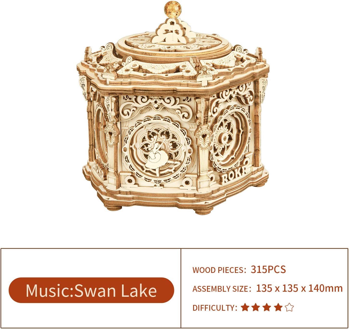 DIY Mechanical Music Box Kit 3D Wooden 10 DIY Mechanical Music Box Kit 3D Wooden - Image 10