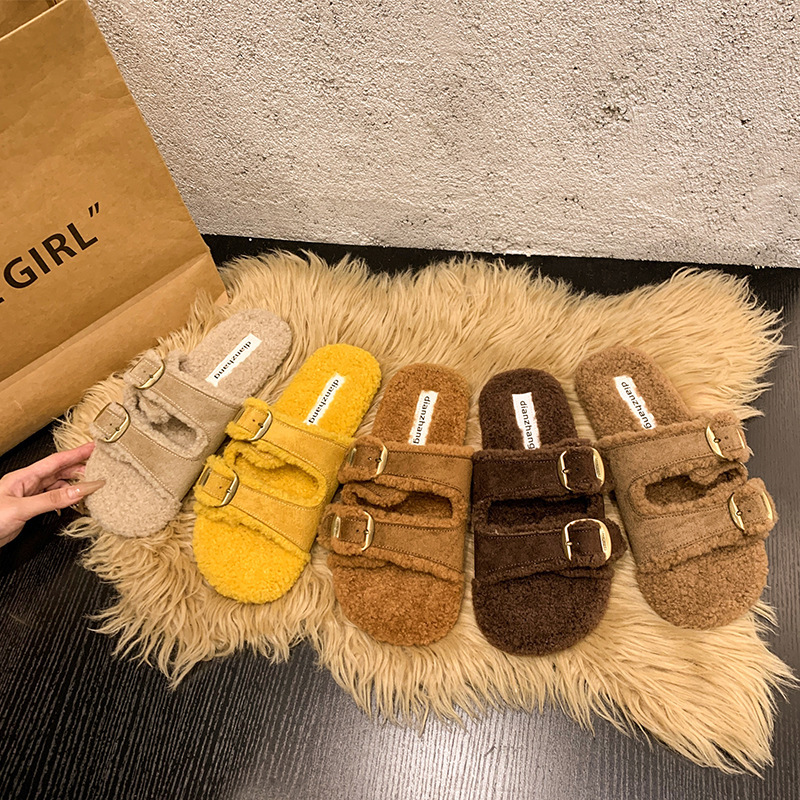 Flat Soled Lambswool Birkie Slippers For Women 1 Flat Soled Lambswool Birkie Slippers For Women