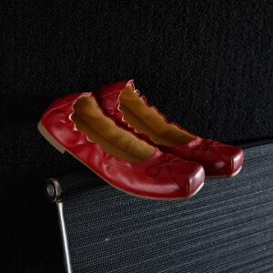 Premium Leather Ballet Flats Square Toe Bow