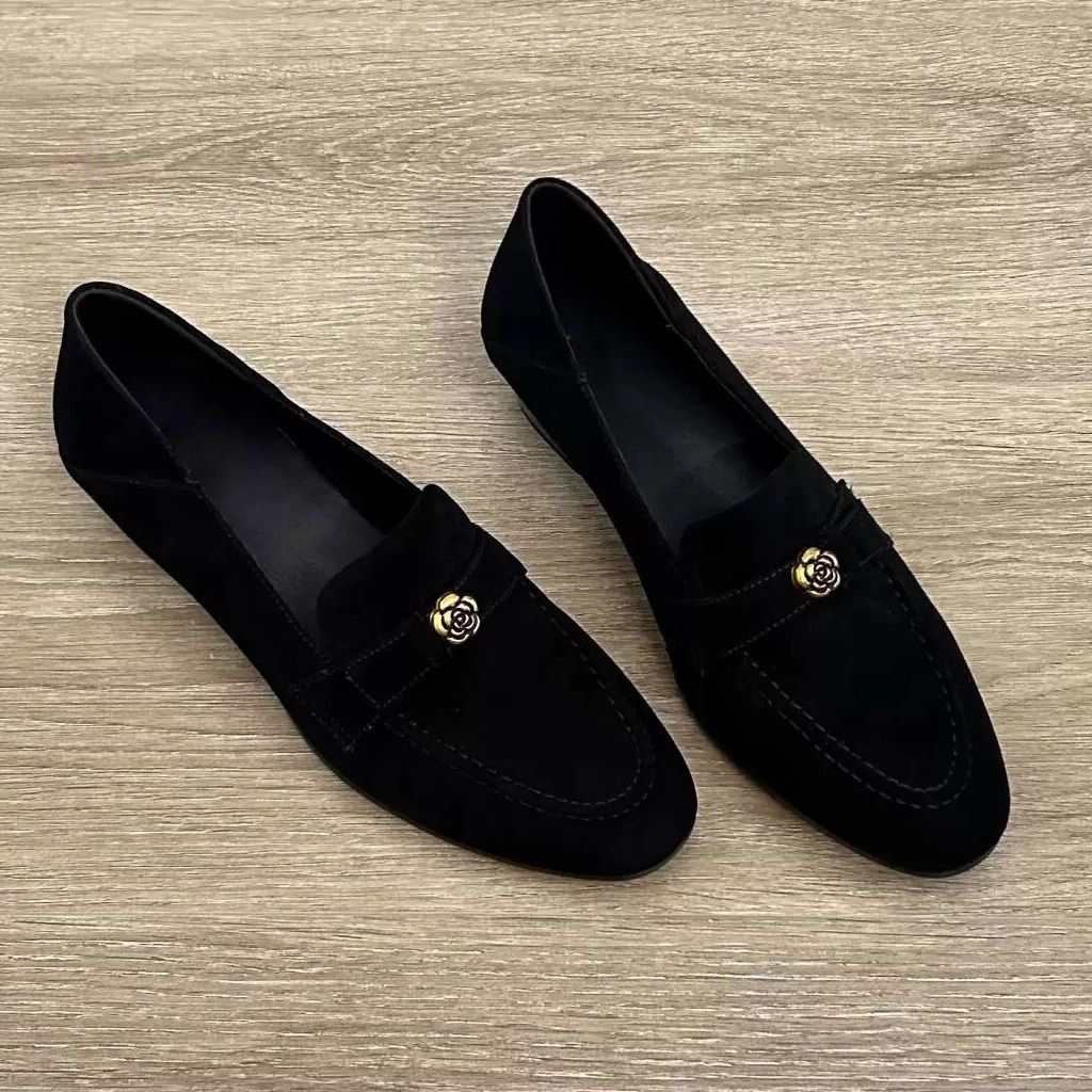 Retro French Camellia Loafers For Women 3 Retro French Camellia Loafers For Women - Image 3