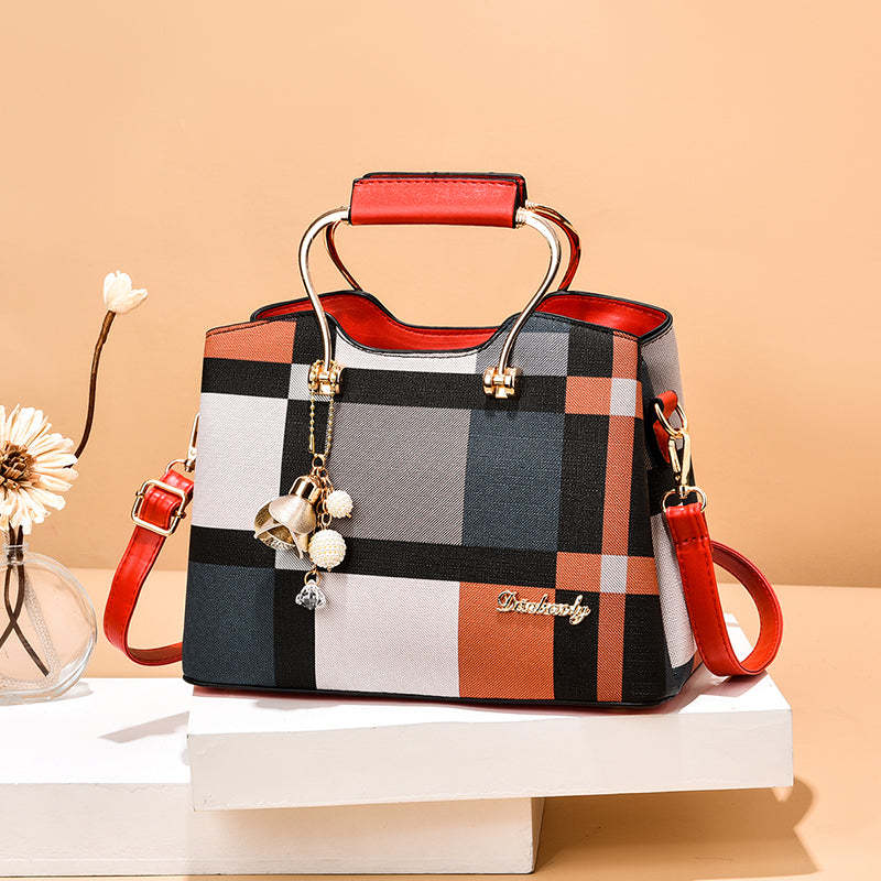 Checkered Design Women's Bag - Satchel Crossbody Handbag 3 Checkered Design Women's Bag - Satchel Crossbody Handbag - Image 3