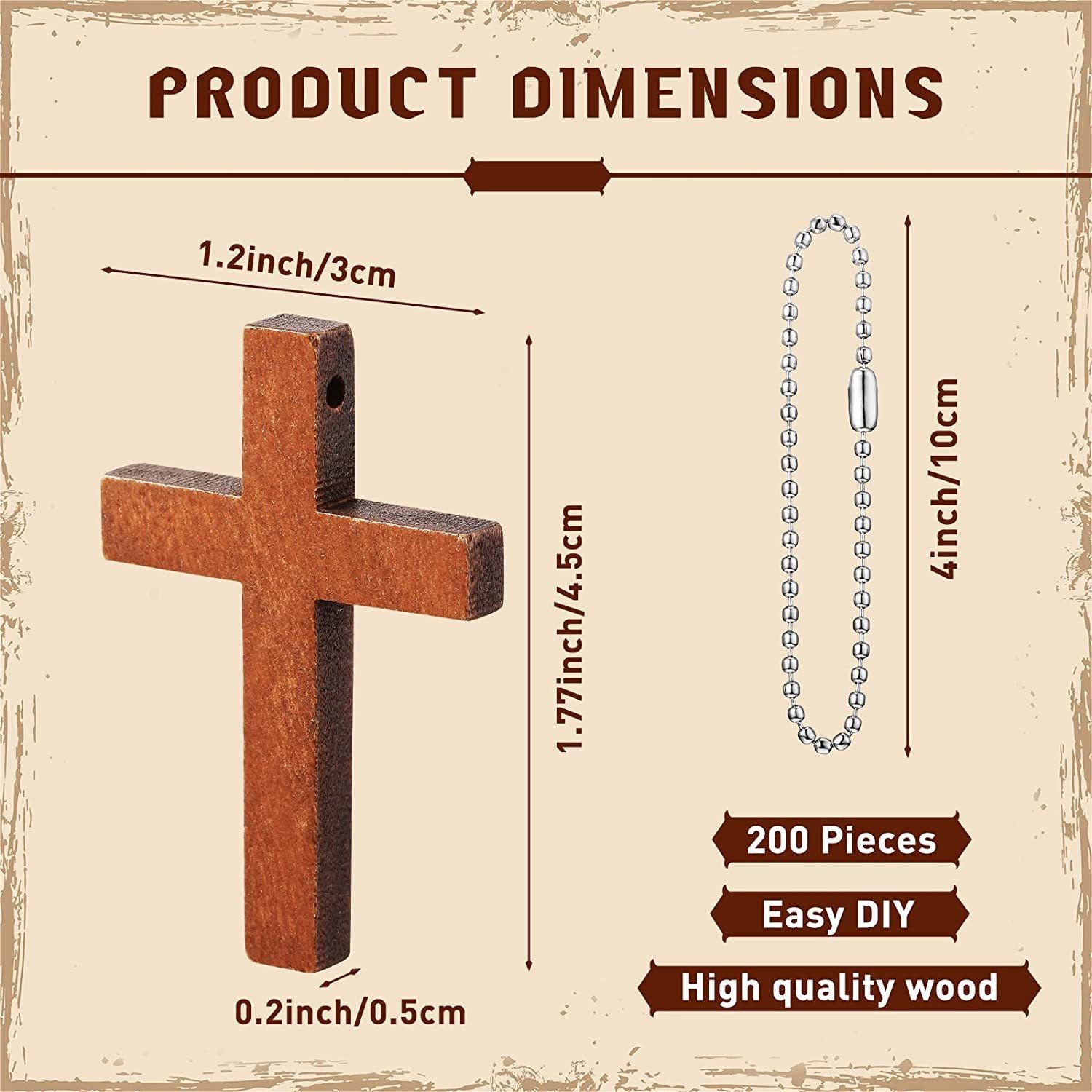 Wooden Craft Cross Pendant Ornament 6 Wooden Craft Cross Pendant Ornament - Image 6