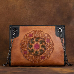 Large-Capacity Shoulder Crossbody Leather Tote Bag