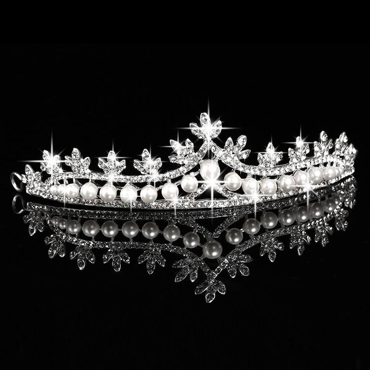 Bridal Pearl Crown Jewelry Hair Accessories 4 Bridal Pearl Crown Jewelry Hair Accessories - Image 4
