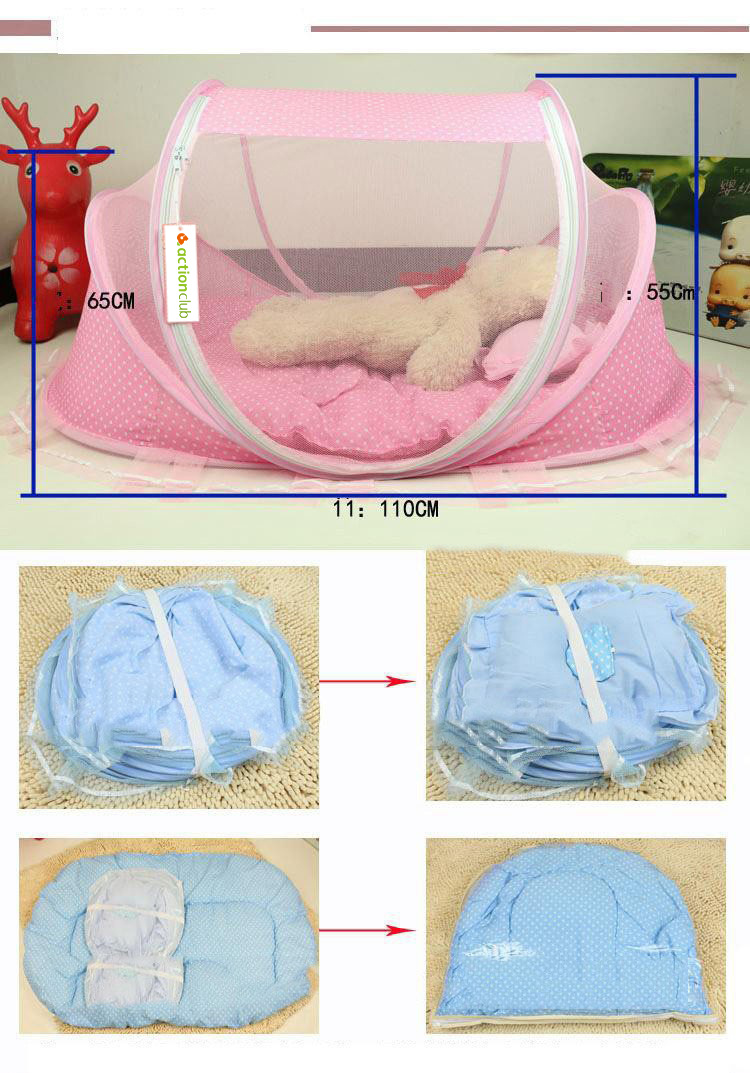 Foldable Baby Bed Net With Pillow 7 Foldable Baby Bed Net With Pillow - Image 7