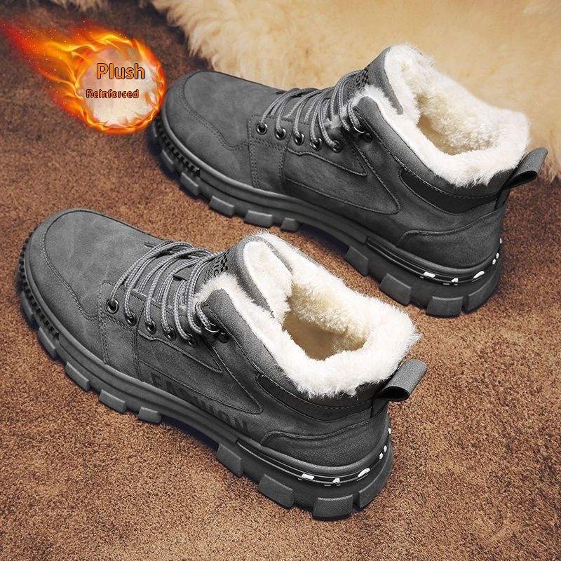 New Men's Fleece-lined Thickened Warm Cotton Shoes 4 New Men's Fleece-lined Thickened Warm Cotton Shoes - Image 4