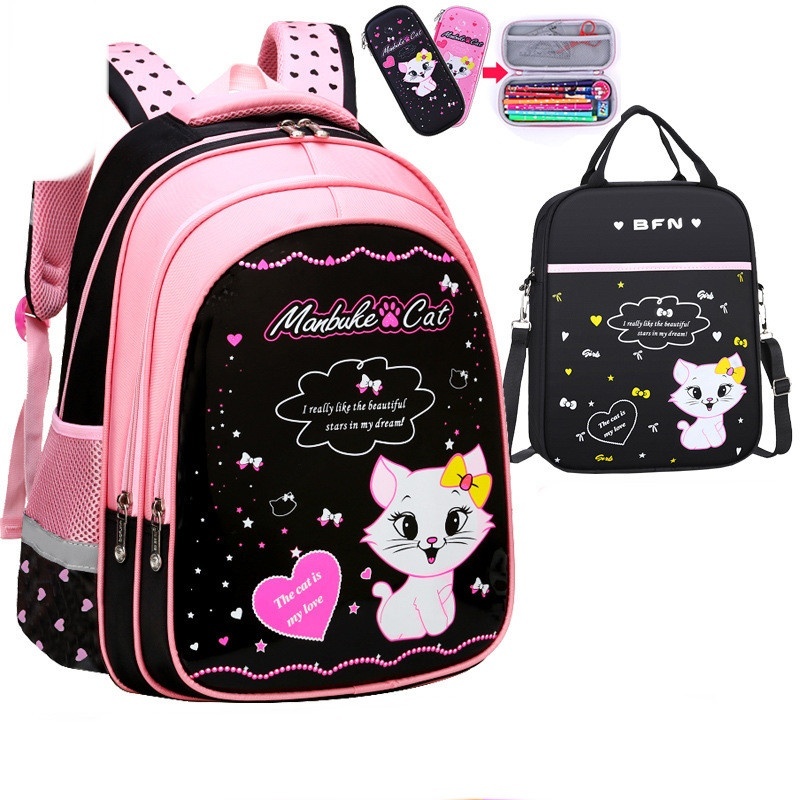 Kids School Cute Cat Print Backpack 7 Kids School Cute Cat Print Backpack - Image 7