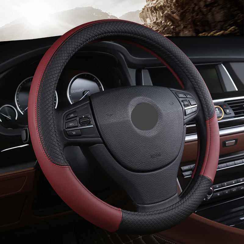 Universal Leather Car Steering Wheel Cover 4 Universal Leather Car Steering Wheel Cover - Image 4