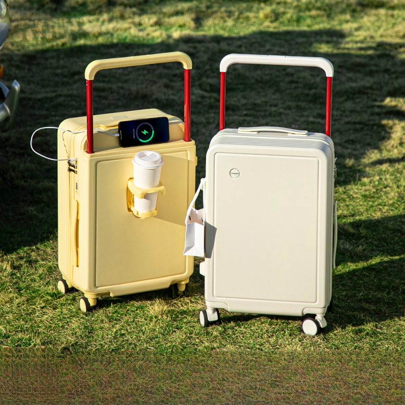 Wide Pull Rod Design Luggage Compartment, Large Capacity Luggage With Foldable Cup Holder And USB Interface 4 Wide Pull Rod Design Luggage Compartment, Large Capacity Luggage With Foldable Cup Holder And USB Interface - Image 4