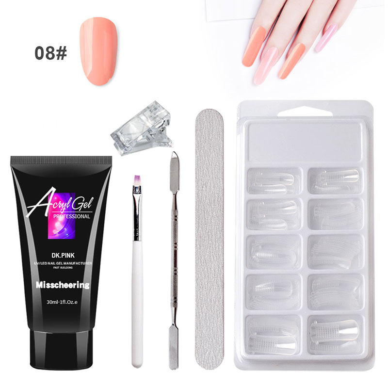 Painless Extension Gel Nail Art Without Paper Holder Quick Model Painless Crystal Gel Set 8 Painless Extension Gel Nail Art Without Paper Holder Quick Model Painless Crystal Gel Set - Image 8