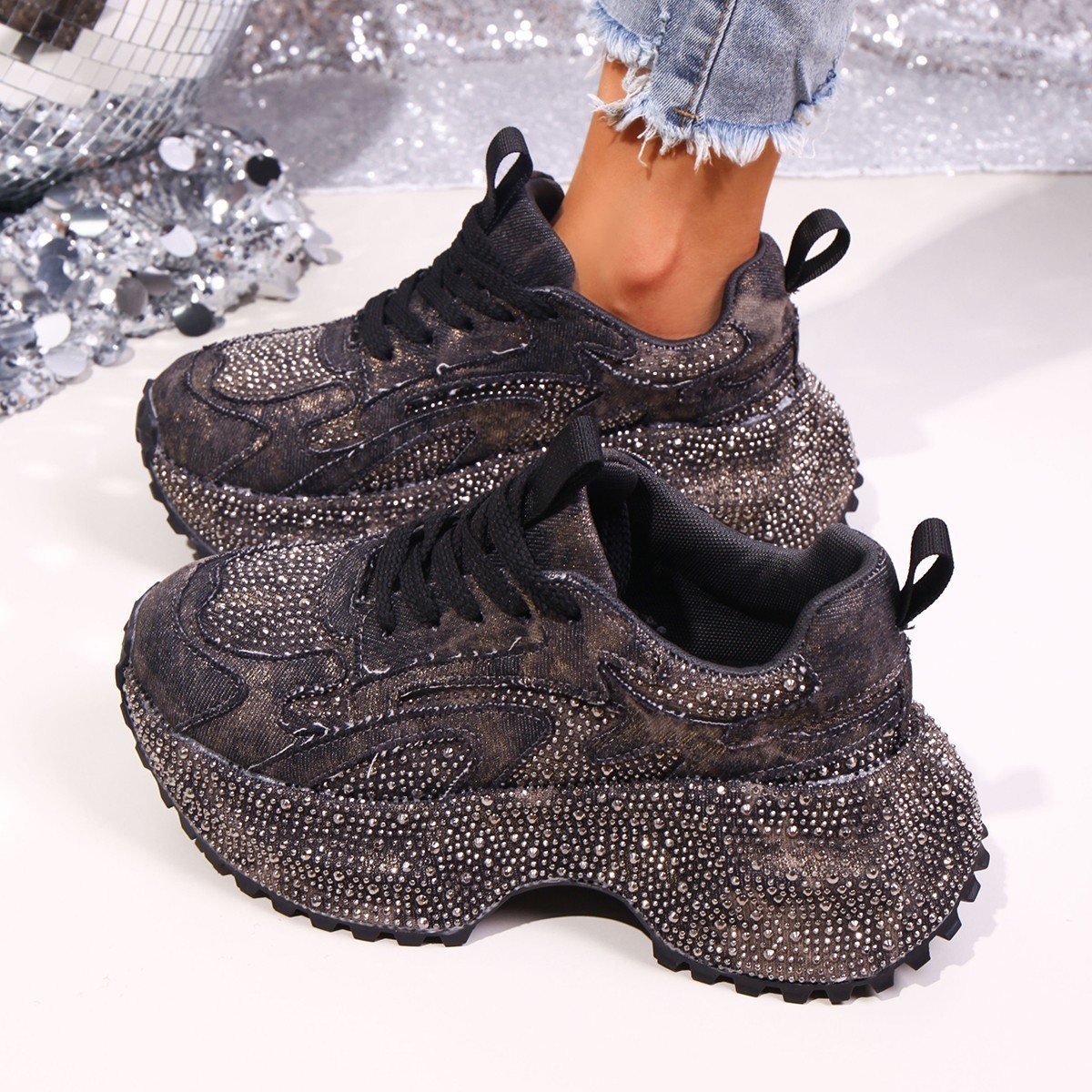 Womens Stylish Versatile Height-increasing Thick-soled Casual Sneakers 2 Womens Stylish Versatile Height-increasing Thick-soled Casual Sneakers - Image 2