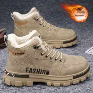 New Men's Fleece-lined Thickened Warm Cotton Shoes