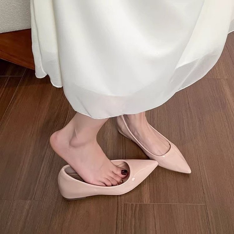 Pointed Toe Nude Flats Dress Shoes 3 Pointed Toe Nude Flats Dress Shoes - Image 3