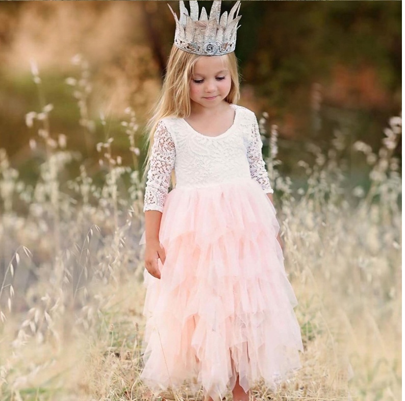 Girl's Long-sleeved Lace Dress 3 Girl's Long-sleeved Lace Dress - Image 3