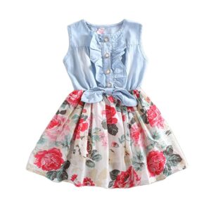 Children Sleeveless Denim Dresses
