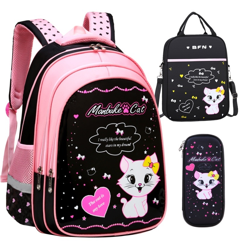 Kids School Cute Cat Print Backpack 10 Kids School Cute Cat Print Backpack - Image 10