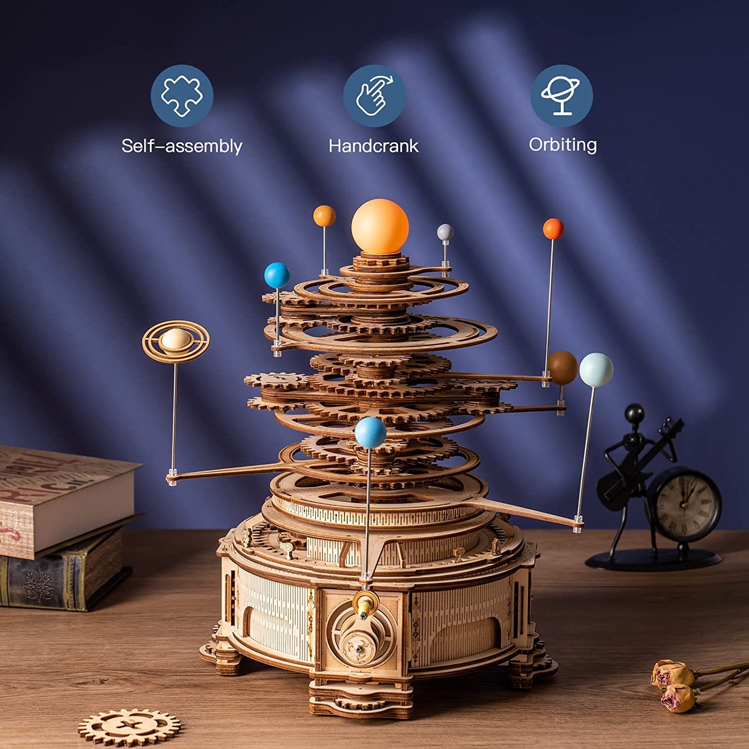 Rotatable Mechanical Orrery 3D Wooden Puzzle Games 4 Rotatable Mechanical Orrery 3D Wooden Puzzle Games - Image 4