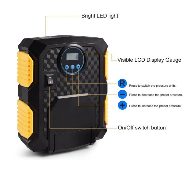 Digital Tire Inflator - DC 12 Volt Car Portable Air Compressor 2 Digital Tire Inflator - DC 12 Volt Car Portable Air Compressor - Image 2
