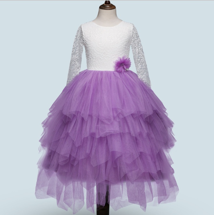 Girl's Long-sleeved Lace Dress 7 Girl's Long-sleeved Lace Dress - Image 7
