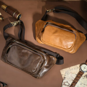 Simple Retro First-Layer Cowhide Men's Chest Bag
