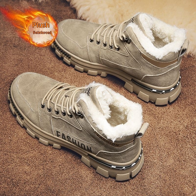 New Men's Fleece-lined Thickened Warm Cotton Shoes 7 New Men's Fleece-lined Thickened Warm Cotton Shoes - Image 7