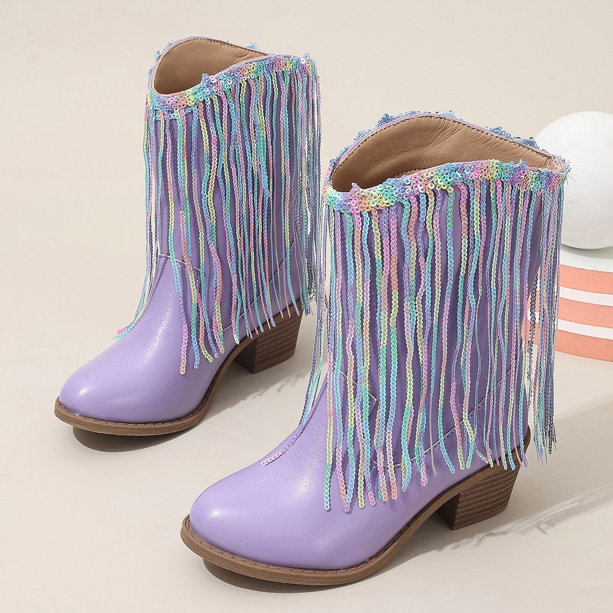 Western-style Runway Chic Chunky-heeled Fringed Ankle Boots 9 Western-style Runway Chic Chunky-heeled Fringed Ankle Boots - Image 9