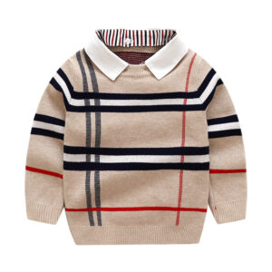 Boys Plaid Jacquard sweater