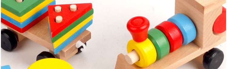Wooden Train Three-section Tractor Toy 3 Wooden Train Three-section Tractor Toy - Image 3
