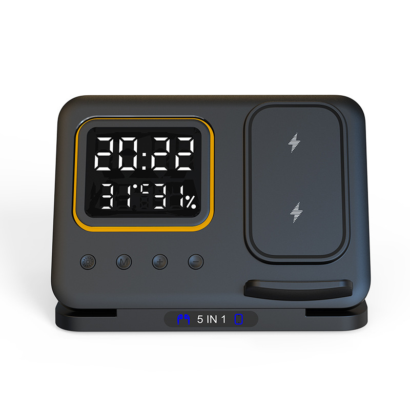15W Wireless Chargers Stand 5 In1 LED Digital Alarm Clock Dock Station 8 15W Wireless Chargers Stand 5 In1 LED Digital Alarm Clock Dock Station - Image 8