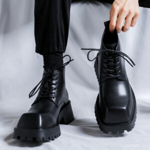 Men's Thick-Soled Formal Shoes Rhino-Horn Derby Style