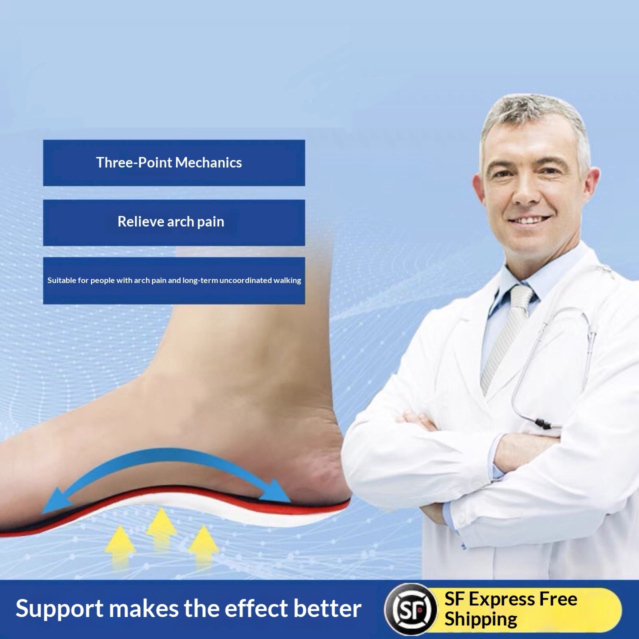 Flat Foot Correction Insole For Men And Women 2 Flat Foot Correction Insole For Men And Women - Image 2