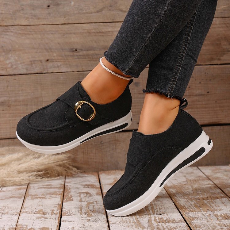 Solid-color Front-laced Casual Slip-on Shoes 5 Solid-color Front-laced Casual Slip-on Shoes - Image 5