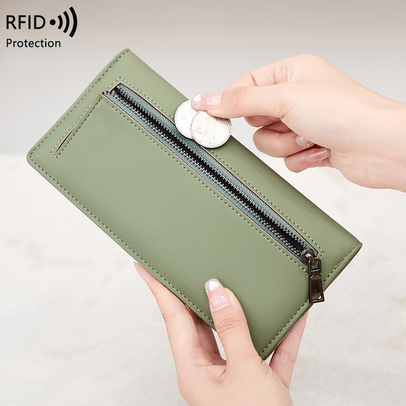 RFID Anti-Theft Wallet PU Simple Portable With Zipper And Multiple Card Slots 6 RFID Anti-Theft Wallet PU Simple Portable With Zipper And Multiple Card Slots - Image 6