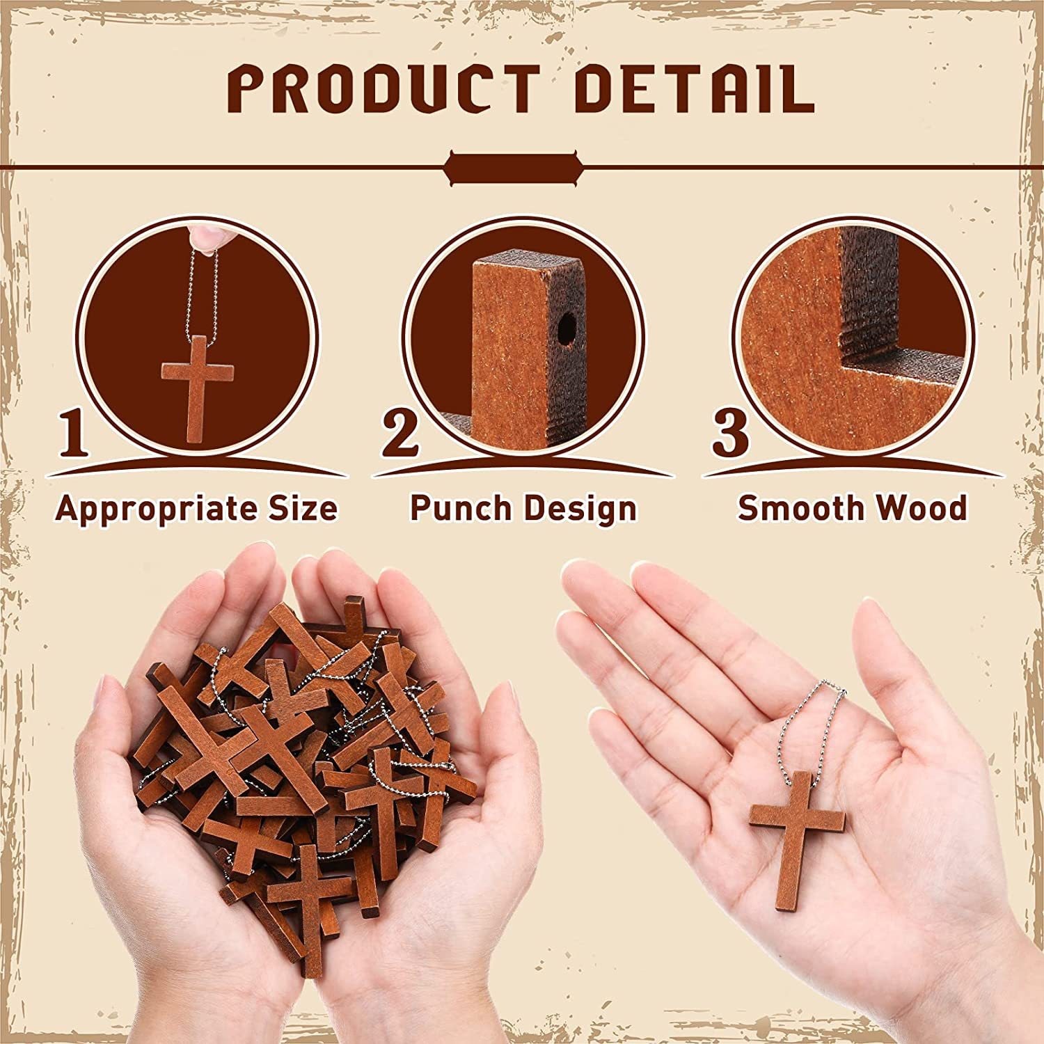 Wooden Craft Cross Pendant Ornament 5 Wooden Craft Cross Pendant Ornament - Image 5