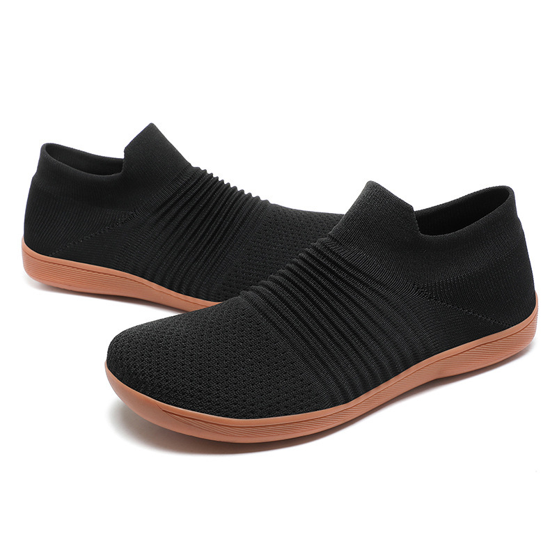 Flyknit Wide-toe Slip-on Sock Shoes Lightweight Comfortable 2 Flyknit Wide-toe Slip-on Sock Shoes Lightweight Comfortable - Image 2