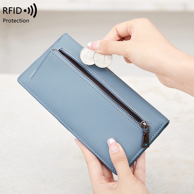 RFID Anti-Theft Wallet PU Simple Portable With Zipper And Multiple Card Slots 2 RFID Anti-Theft Wallet PU Simple Portable With Zipper And Multiple Card Slots - Image 2