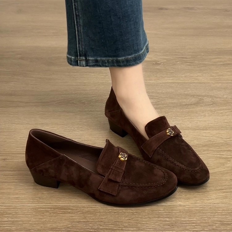 Retro French Camellia Loafers For Women 2 Retro French Camellia Loafers For Women - Image 2
