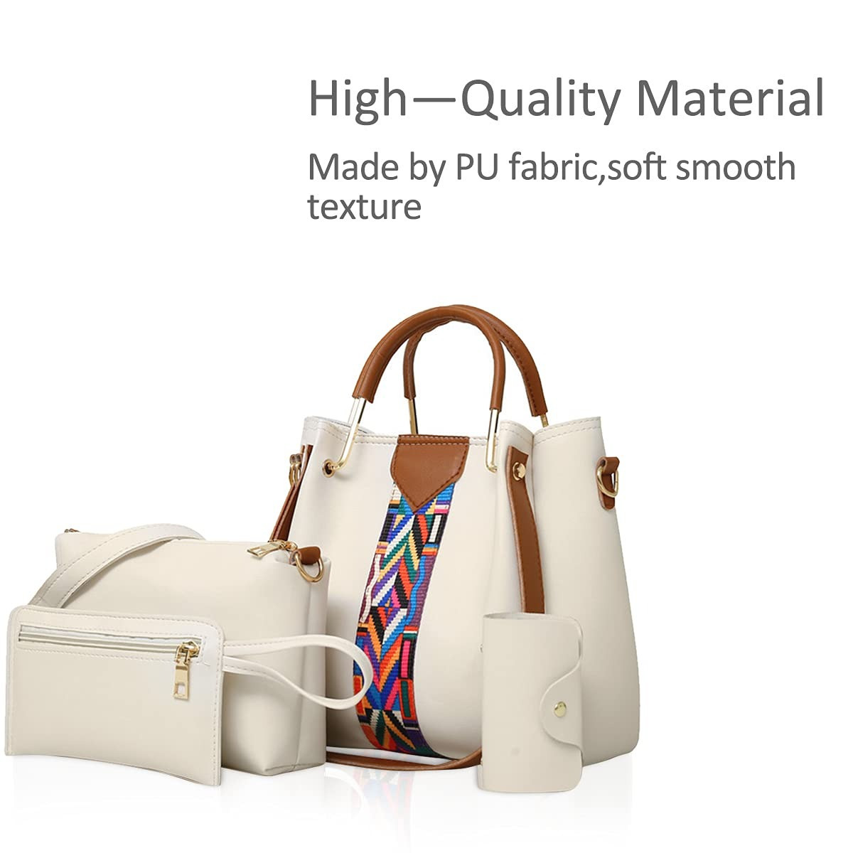 Women Handbags Shoulder Bags 4 Pcs Handbags 3 Women Handbags Shoulder Bags 4 Pcs Handbags - Image 3