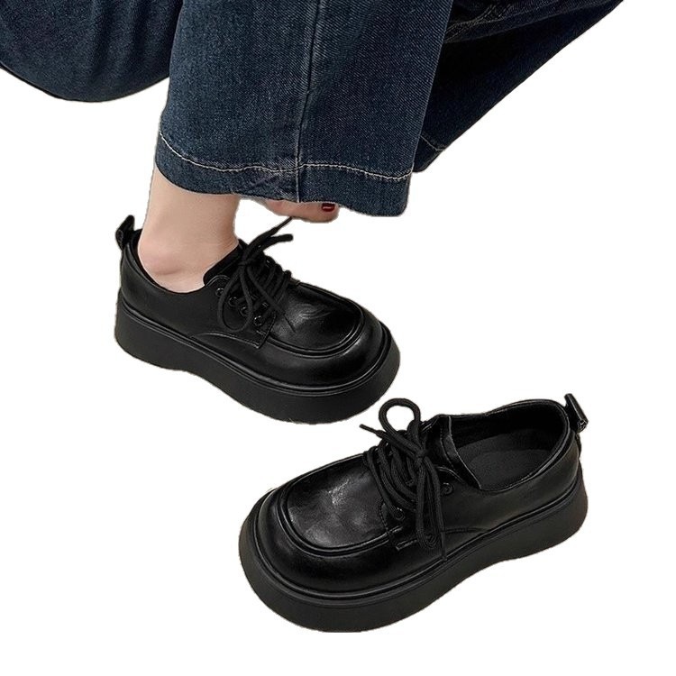 Black Lace-up Leather Shoes Comfortable For Work 5 Black Lace-up Leather Shoes Comfortable For Work - Image 5