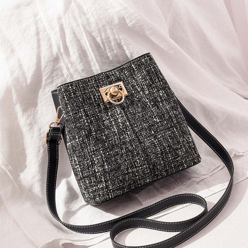 Texture Bucket Bag -Large Capacity Single Shoulder Diagonally Slant 7 Texture Bucket Bag -Large Capacity Single Shoulder Diagonally Slant - Image 7