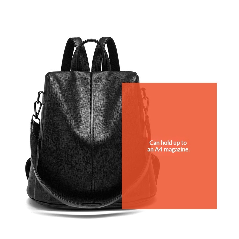 Large-Capacity Anti-Theft Bag Soft Leather Backpack 7 Large-Capacity Anti-Theft Bag Soft Leather Backpack - Image 7