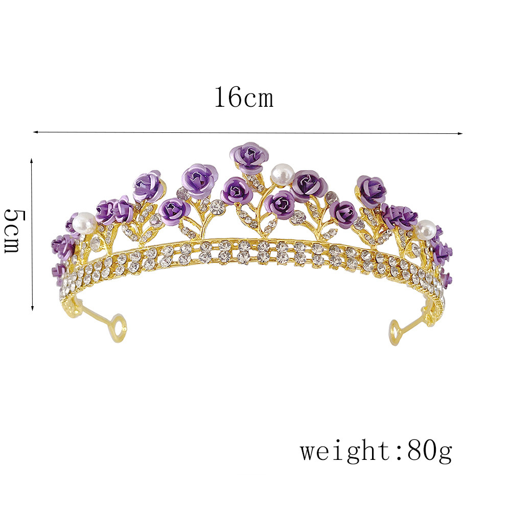 Purple Rose Crystal Jewelry Crown 3 Purple Rose Crystal Jewelry Crown - Image 3