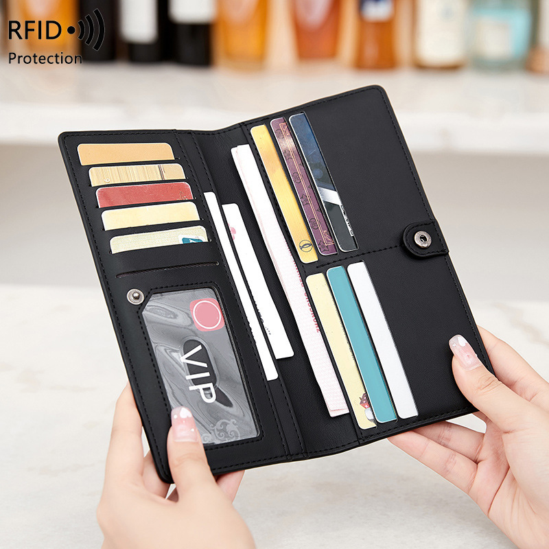 RFID Anti-Theft Wallet PU Simple Portable With Zipper And Multiple Card Slots 9 RFID Anti-Theft Wallet PU Simple Portable With Zipper And Multiple Card Slots - Image 9