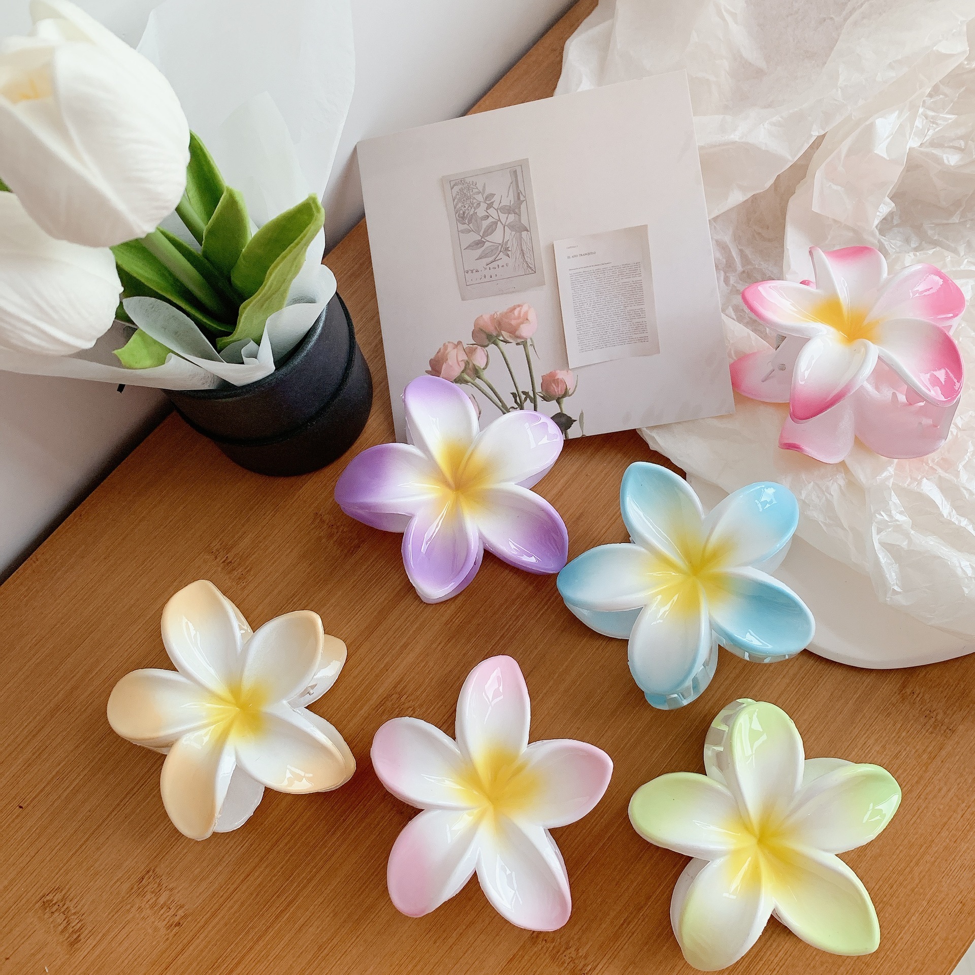 Muweordy Plumeria Hair Clips Flower Hair Clip 10 Muweordy Plumeria Hair Clips Flower Hair Clip - Image 10