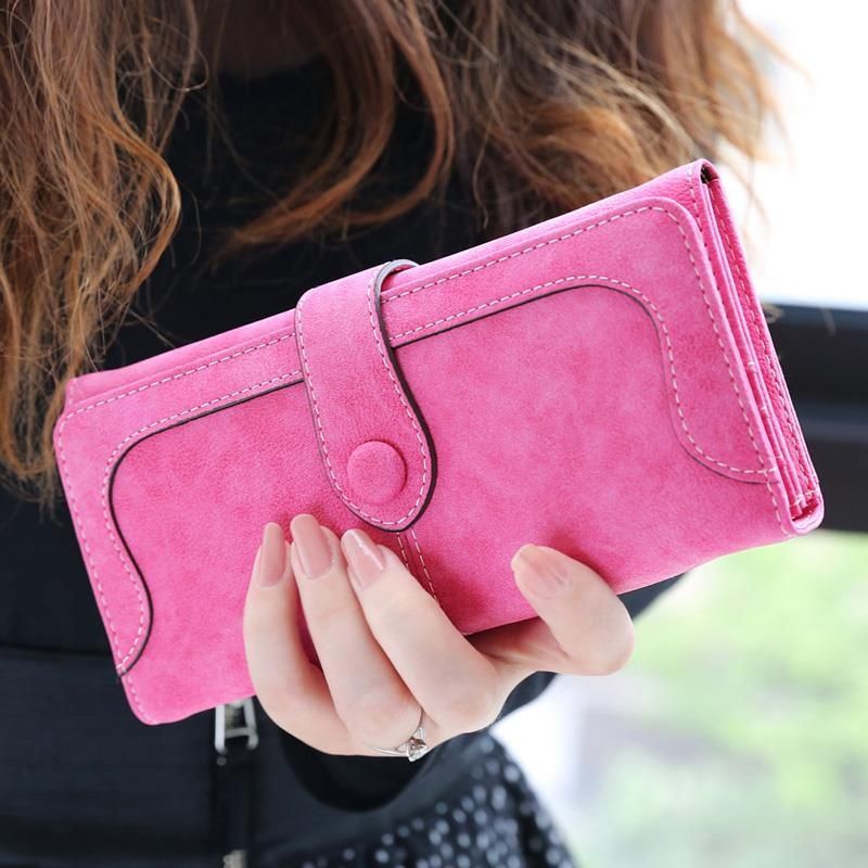 Stylish Matte Long Wallet For Women With Large Capacity 1 Stylish Matte Long Wallet For Women With Large Capacity