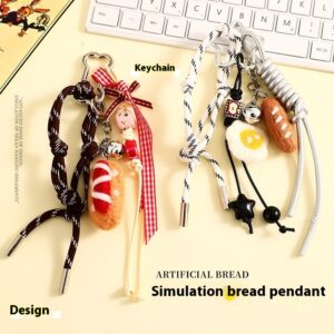Felt Bread Keychain Accessories Schoolbag Pendant Small Jewelry